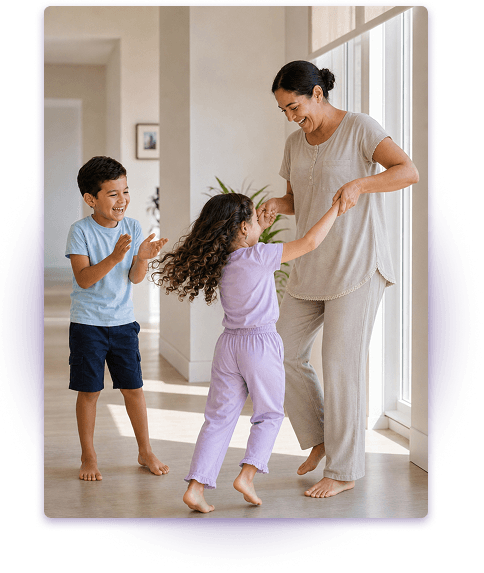 Maid with childcare experience supervising children