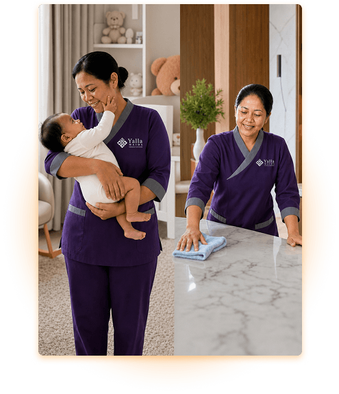 Nanny caring for a child in a family home