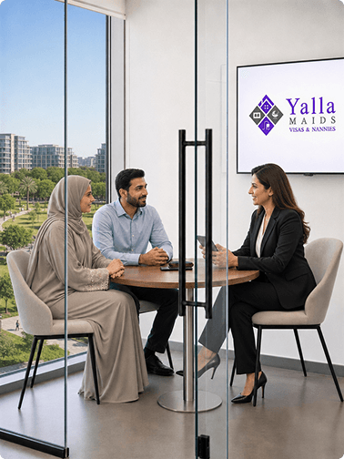 Fujairah family meeting the Yalla Maids team to arrange a live-out maid