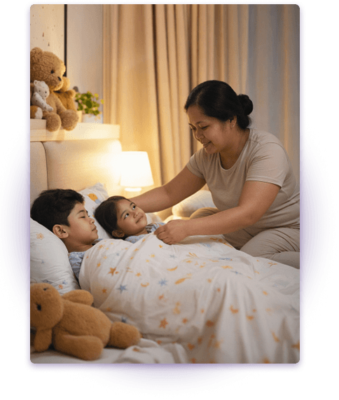 Maid with childcare experience supervising children