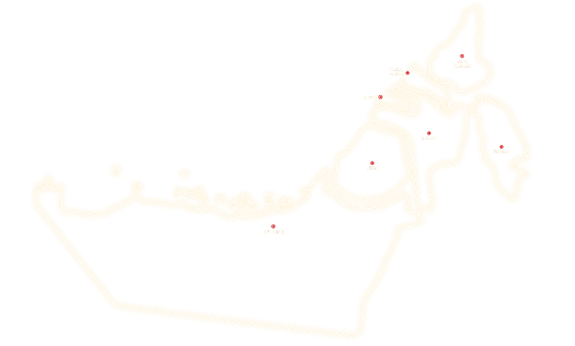 Map of the UAE showing Yalla Maids coverage across Abu Dhabi, Dubai, Sharjah, Ajman, Umm Al Quwain, Ras Al Khaimah and Fujairah